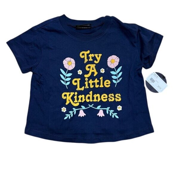 TINY WHALES TRY A LITTLE KINDNESS BOXY TEE in BLUE - Picture 2 of 3